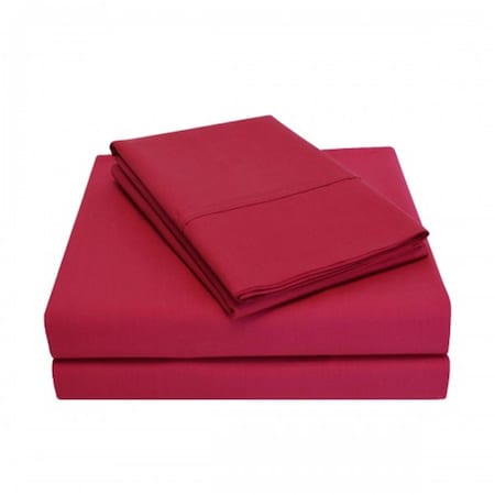 Luxor Treasures 300 Split King Sheet Set, Percale Solid Patterned - Burgundy P300SKSH SLBG